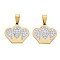 201 Stainless Steel Pendants, with Crystal Rhinestone and Stainless Steel Snap On Bails, Crown, Golden, 20x22x3mm, Hole: 4x8mm