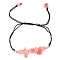Synthetic Watermelon Stone Braided Bead Bracelets, 8-5/8 inch(22cm)