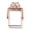 Alloy Open Back Bezel Pendants, For DIY UV Resin, Epoxy Resin, Cadmium Free & Nickel Free & Lead Free, Rectangle with Bowknot, Rose Gold, 48.5x31x3.5mm, Hole: 1.5mm