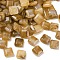 Opaque Acrylic Beads, Square, Faceted, Goldenrod, 15.5x15.5x7.5mm, Hole: 1.4mm, about 327~454pcs/500g.