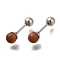 201 Stainless Steel Ear Plugs Gauges, with Synthetic Goldstone and 304 Stainless Steel Pin, Round, 15x4mm