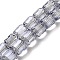 Electroplate Glass Beads Strands, Faceted, Column, Gray, 6x6.5mm, Hole: 1mm, about 70~72pcs/strand, 20~20.87''(53cm)