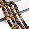 Natural Polychrome Jasper/Picasso Stone/Picasso Jasper Beads Strands, Cuboid, 8.5~11x8~8.5x7~8.5mm, Hole: 0.9mm, about 36~37pcs/strand, 14.76~15.04''(37.5~38.2cm)