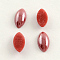 Pearlized Plated Opaque Glass Cabochons, Horse Eye, FireBrick, 14x7x3.5mm
