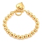 304 Stainless Steel Pendants Bracelet, with Toggle Clasps, Heart, Real 18K Gold Plated, 8-3/4 inch(22.1cm)