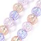 Handmade Foil Lampwork Beads Strands, Round, Colorful, 10mm, about 40pcs/strand, 14.57''(37cm)