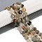 Natural Rutilated Quartz Beads Strands, Faceted Pentagonal Cut, Flat Round, with Seed Beads, 10~10.5x5~6mm, Hole: 1mm, about 32~33pcs/strand, 15.75''(40cm)