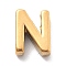 Ion Plating(IP) 304 Stainless Steel Charms, Letter Charm, Real 18K Gold Plated, Letter N, 9.5x7.5x3mm, Hole: 1.6mm