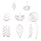 18Pcs 9 Style 201 Stainless Steel Pendants, Laser Cut, Mixed Shape, Stainless Steel Color, 23~49.5x8~30.5x1mm, Hole: 1.4~1.6mm, 2pcs/style
