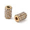 Ion Plating(IP) 304 Stainless Steel Beads, with Rhinestone, Column, Golden, Crystal, 11x7mm, Hole: 3mm