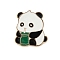 Panda Theme Enamel Pins, Alloy Brooches for Backpack Clothes, White, 27.5x25mm