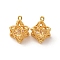 Brass with Cubic Zirconia Charms, Star of David Charms, Long-Lasting Plated, Nickel Free, Real 18K Gold Plated, 15.5x11x11mm, Hole: 1.4mm