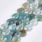 Natural Flower Amazonite Beads Strands, Faceted, teardrop, 18x13~13.5x5.5~6mm, Hole: 1.2mm, about 11pcs/strand, 7.8 inch