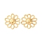 201 Stainless Steel Cabochons, PVD Vacuum Plating, Flower, Real 18K Gold Plated, 23x25x4mm