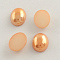 Pearlized Plated Opaque Glass Cabochons, Oval, Goldenrod, 13x10x5mm