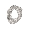 304 Stainless Steel Pendants, Textured, Irregular Oval Charm, Antique Silver, 32x24x1.5~2mm, Hole: 1.5mm