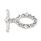 Brass Micro Pave Clear Cubic Zirconia Toggle Clasps, Long-Lasting Plated, Oval, Platinum, 21x15x2.5mm, Hole: 1.8mm, bar: 6.5x20x2.5mm, hole: 1.8mm