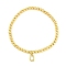 Brass Pendants Bracelets, Real 18K Gold Plated, Letter Q, 0.16 inch(0.4cm), Inner Diameter: 2.17 inch(5.5cm), pendant: 10~10.5x2.5~8mm
