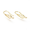 Brass Earring Hooks, Ear Wire, with Horizontal Loop, Teardrop, Golden, 25x6mm, Hole: 2mm, 18 Gauge, Pin: 1mm