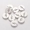 Non-Tarnish 201 Stainless Steel Charms, Flat Round with Letter, Stainless Steel Color, Letter.F, 12x1mm, Hole: 1.5mm