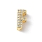 Brass Micro Pave Clear Cubic Zirconia Initial Multi-strand Links, Real 18K Gold Plated, Lead Free & Cadmium Free, Long-Lasting Plated, Rack Plating, Letter F, 10x5~9.5x4.5~5mm, Hole: 1.5~3.2x2~8mm