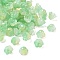 Transparent Glass Beads Caps, with Glitter Powder, Light Green, 12x8mm, Hole: 1.4mm, 1250pcs/1000g