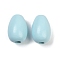 Spray Painted Wood European Beads, Large Hole Beads, Teardrop, Light Sky Blue, 24x16~17mm, Hole: 5~5.5mm