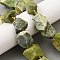 Raw Rough Natural Serpentine Beads Strands, Nuggets, with Seed Beads, 14~28x15~25x10~27mm, Hole: 1.2~1.4mm, about 9~10pcs/strand, 7.76''~8.07''(19.7~20.5cm)