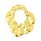 Ion Plating(IP) 304 Stainless Steel Pendants, Textured, Irregular Oval, Real 18K Gold Plated, 42x35x2mm, Hole: 2mm