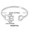 Non-Tarnish Stylish European and American Hollow Paw Print & Heart 304 Stainless Steel Cuff Bangles for Women
