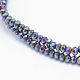 Electroplate Opaque Glass Beads Strands X-EGLA-J144-FP-B01-3