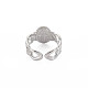 304 anillo redondo plano de acero inoxidable con virgen mary open cuff para mujer RJEW-S405-176P-2