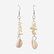 Chip Natural Citrine Dangle Earrings EJEW-JE02913-02-1
