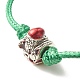 5Pcs 5 Style Christmas Tree & Snowflake & Reindeer & Santa Claus Alloy Beaded Cord Bracelets Set BJEW-JB08112-5