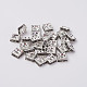 真鍮製ラインストーンスペーサービーズ  グレードA  銀色のメッキ  正方形  ブラックダイヤモンド  6x6x3mm  穴：1mm RB-A013-6x6-12S-1