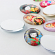 Kawaii poupées fille thème ornements décorations verre cabochons ovales à dos plat GGLA-A003-30x40-FF-3
