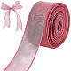 CRASPIRE Sheer Organza Ribbon Coral Pink 40mm x 10m Chiffon Ribbon roll for DIY Crafts DIY-WH0325-44C-1