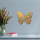 Creatcabin Art mural en métal tête de mort papillon décoration murale à suspendre en fer pour intérieur ou extérieur maison salon cuisine jardin décoration cadeau doré 7.9 x 6.3 DJEW-WH0306-013B-02-5