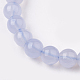 Natural Blue Lace Agate Stretch Bracelets BJEW-S138-01B-3