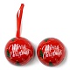 ブリキの丸いボールキャンディー収納記念品ボックス  クリスマスメタルハンギングボールギフトケース  クリスマスツリー  16x6.8cm CON-Q041-01G-2