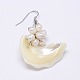 Pendientes colgantes de perlas shell EJEW-E144-E46-02-2