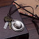 Регулируемые ретро сплав цинка подвеска и кожаный шнур Lariat ожерелья для мужчин NJEW-BB15989-A-7
