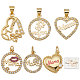 Beebeecraft 6Pcs 6 Style Mother's Day Charms 18K Gold Plated Heart Flat Round with Word Mama Charm Pendants for Mother's Day Birthday Earring Necklace Bracelet Jewelry Making ZIRC-BBC0001-15-1