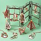クリスマスの木の飾り  クリスマスツリー吊り飾り  クリスマスパーティーギフトの家の装飾のため  混合図形  レッド DIY-TA0002-78-9