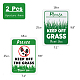 GLOBLELAND 2 Pack Keep Off The Grass Caution Signs Grass Signs Aluminum Grass Warning Signs Metal Grass Safety Signs DIY-GL0003-64A-2