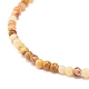 Mini bracciali elasticizzati con perline in agata pazza naturale BJEW-JB07669-03-4