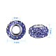 Rondelle 304 Stainless Steel Polymer Clay Rhinestone European Beads CPDL-NB0001-03-2