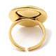 Rack Plating Brass Flat Round Open Cuff Rings with Shell Evil Eye  RJEW-D008-05G-3