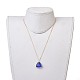 Triangle Glass Pendant Necklaces NJEW-JN02610-M-5