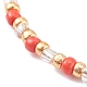 Bracelets extensibles en perles de rocaille en verre de couleurs opaques rondes BJEW-JB06010-02-2